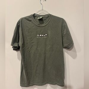 Comfort Colors Olive Green Short Sleeve Tee with Embroidered Sheep
